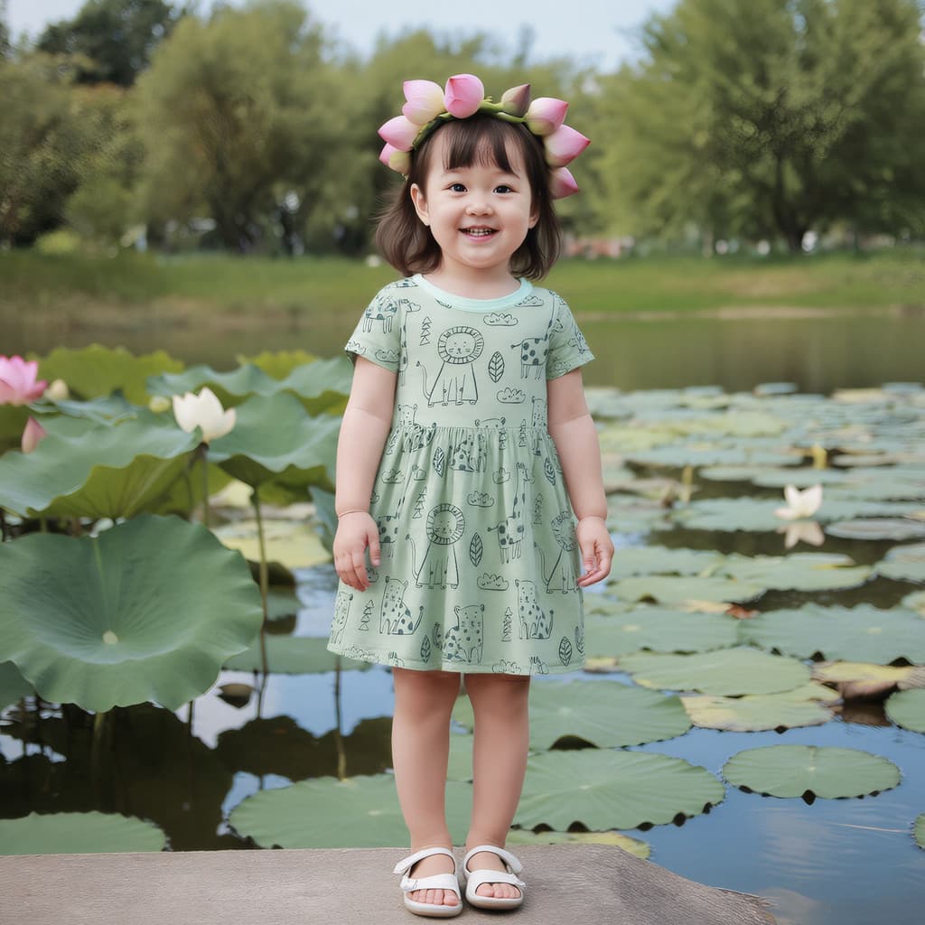 Meninas saia dos desenhos animados versão coreana verão crianças vestido de algodão puro bebê menina roupas de bebê