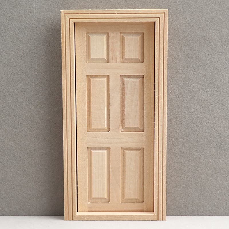 1: 12 casa de boneca DOLLHOUSE Mini portas e janelas em branco 6 grades portas quadradas com moldura em branco portas de