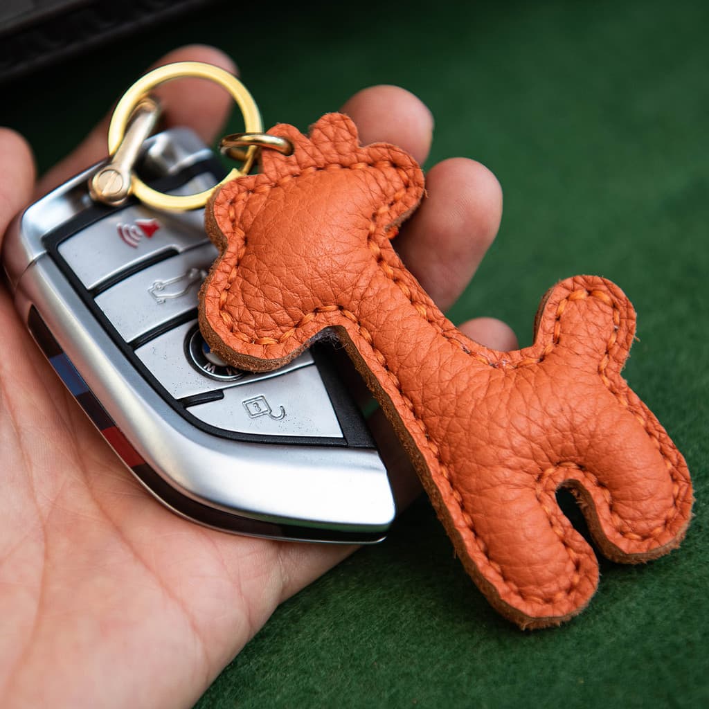Pacote de Material DIY couro genuíno dos desenhos animados boneca girafa saco pingente chave auto-costura fazendo