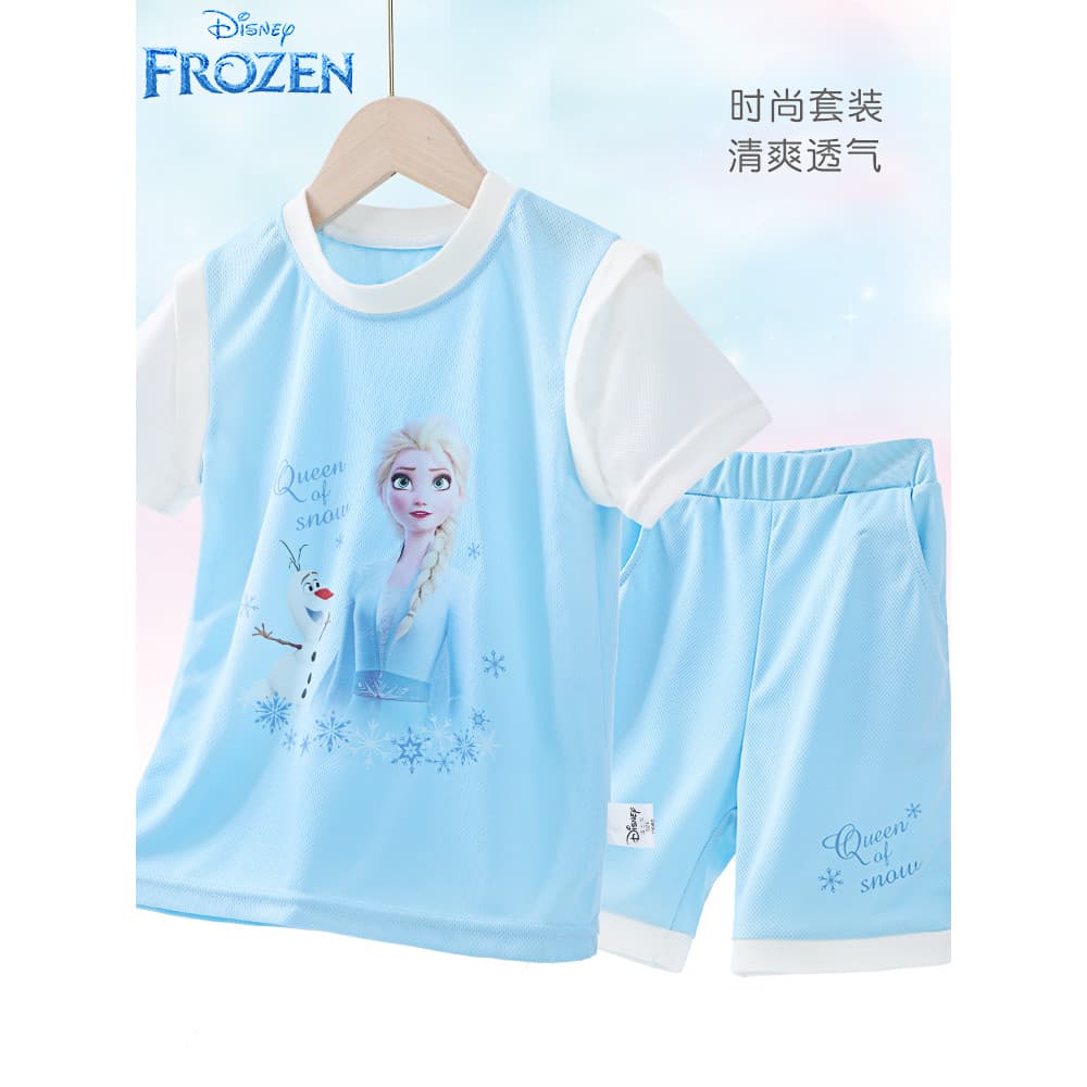 Disney meninas terno de verão princesa Elsa crianças de manga curta meninas bebê crianças roupas terno de duas peças mod