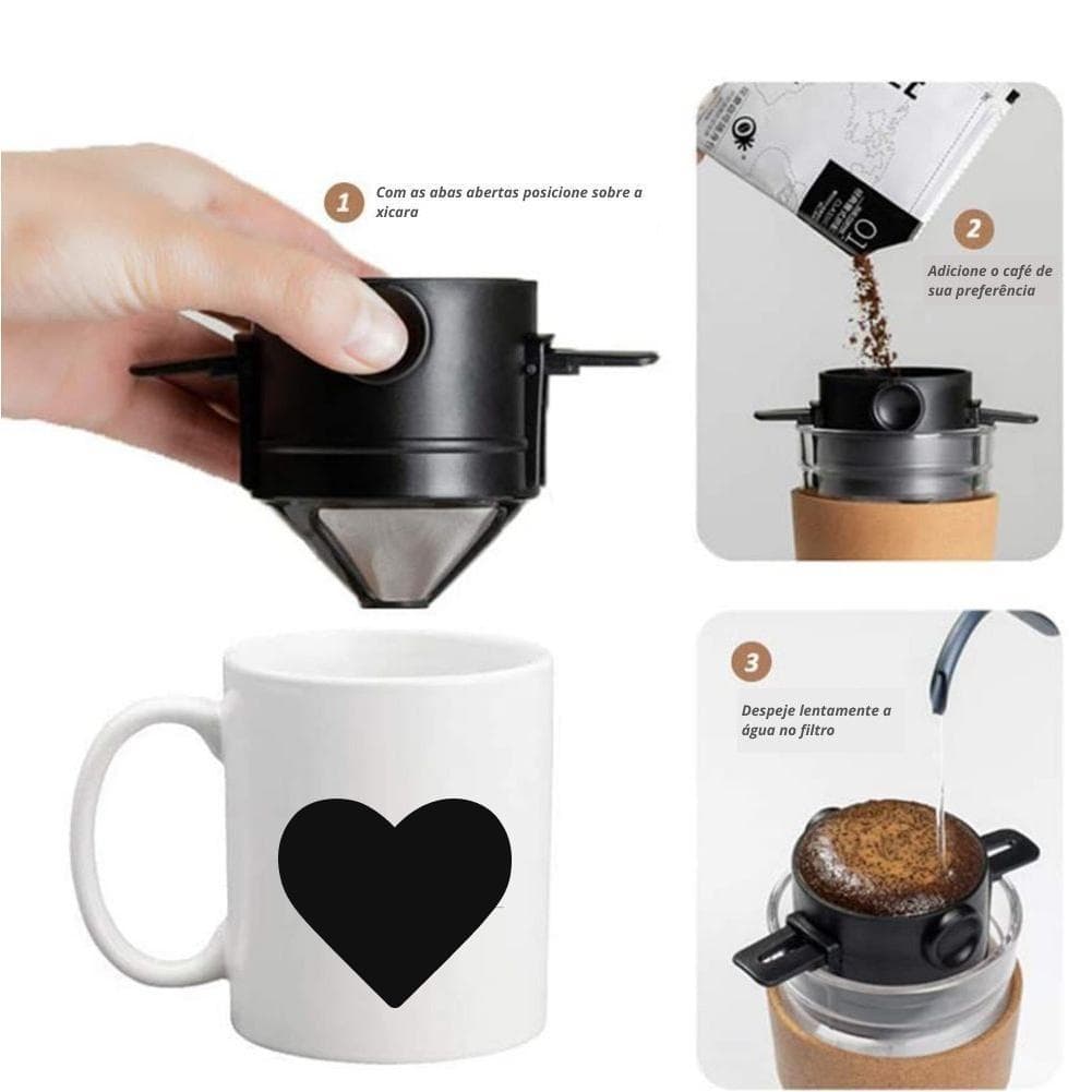 Coador de Café Portátil Mini Filtro De Cafe  Drip Coffee Cozinha Reutilizavel