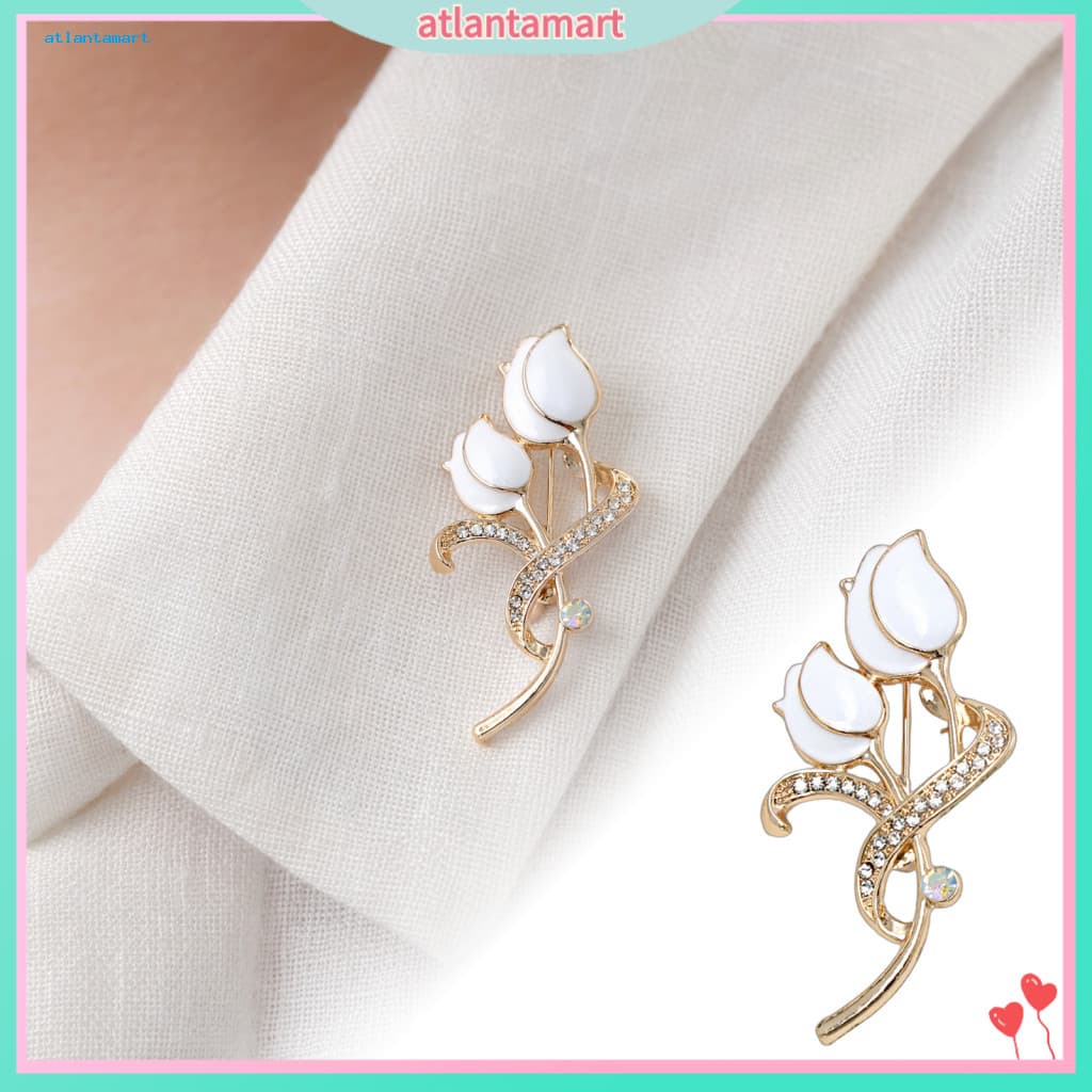 Atl Broche Decorativo De Liga De Botão De Tulipa Com Alfinete De Lapela , Design Antioxidação De Galvanoplastia Fina Par