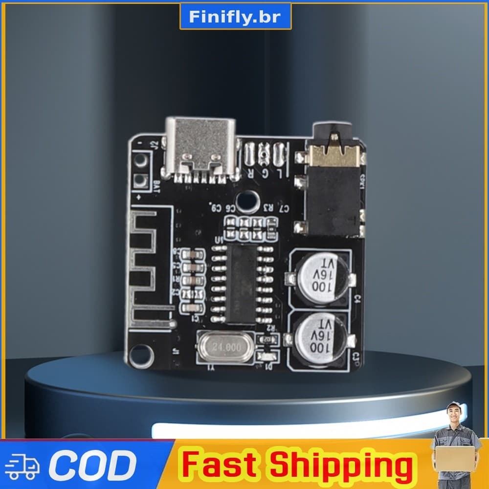 Placa Receptora De Áudio Bluetooth-Compatível5.0 Tipo-C Módulo De Música Estéreo Sem Fio MP3 Decodificação Player Para D