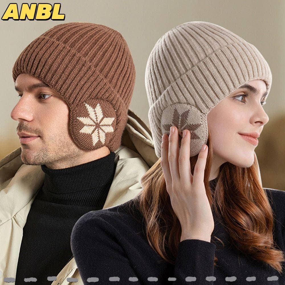 Chapéus Lisos ANBL , Chapéu De Malha Espessado À Prova De Vento , Gorro De Esqui De Pelúcia Macio Da Moda Unissex