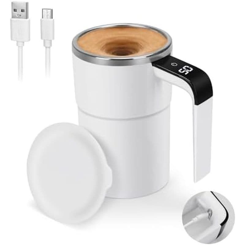 Caneca Com Agitação Automática , De Café Magnética Temperatura De Display LED , Copo De Recarregável Mistura De 12 Onças