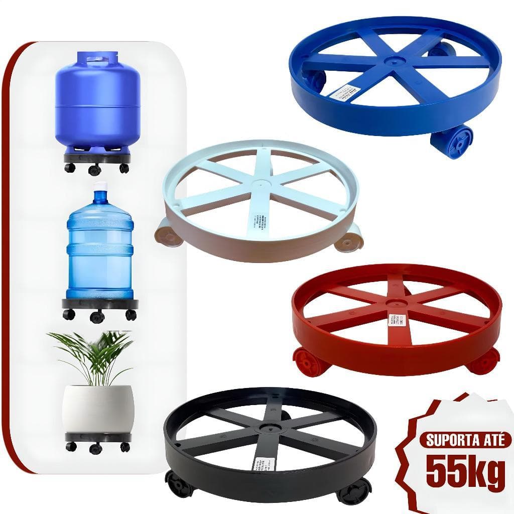 1/2/3 Suporte Botijão Base de Plástico Vaso de Plantas e Galão de Água Com Rodinha Resistente Até 55kg
