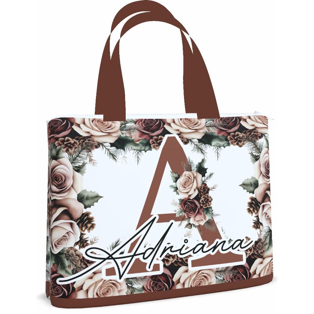 Bolsa Sacola Pasta Ecobag 40x35 Floral Nome Alfabeto Personalizado com Seu Nome