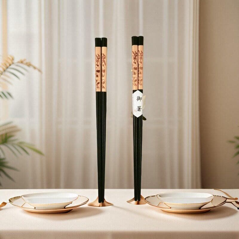 Pauzinhos aparência doméstica utensílios de cozinha pauzinhos luz luxo Retro madeira impresso padrão pauzinhos de madeir