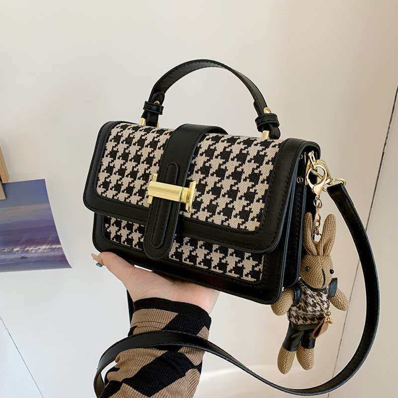 bolsa feminina Bolsa Bolsa de nicho francesa feminina 2023 novo estilo outono inverno moda Houndstooth bolsa mensageiro