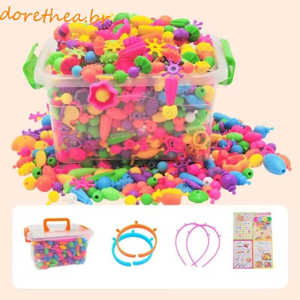 DORETHEA 108/188/308pcs DIY Kit De Contas Artesanais De Brinquedo , Kits Pop Coloridas Em Vários Formatos , Artesanato