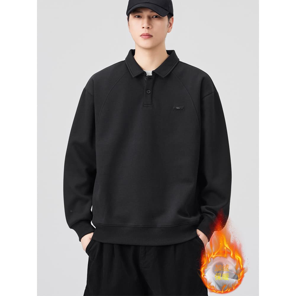 P POLO camisa forro de lã moletom estilo masculino 2025 outono inverno novo estilo na moda All-Match simples Casual masc