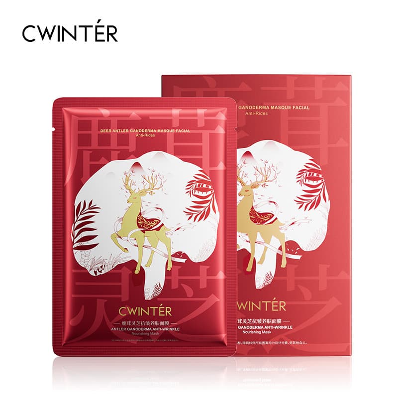 Zhiduo Deer Antler Ganoderma Lucidum Máscara nutritiva para pele Caixa de máscara para limpeza de pele