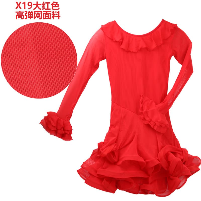 BD Betty dança terno 2X-005 preto de manga comprida meninas desempenho latino saia de dança prática terno vestido macacã