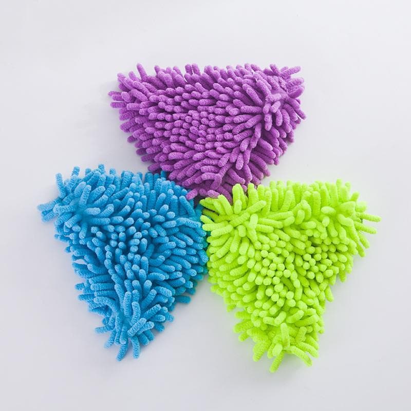 Triângulo Mop substituição pano Chenille Mini cabeça banheira escova com pano banheiro teto limpeza ferramenta útil cozi