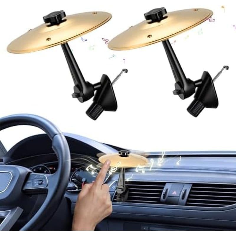 2 Pacotes De Ventilação De Ar De Prato De Carro & amp ; Crash Symbol Drum-Conjunto De Mini Bateria Com Design Clipado Pa