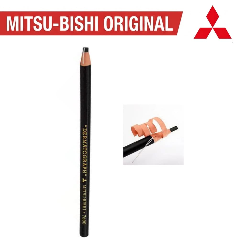 Lapis Dermatografico Preto Mitsubishi Original 7600 Dermatograph Sobrancelhas Profissional mitsu-bishi