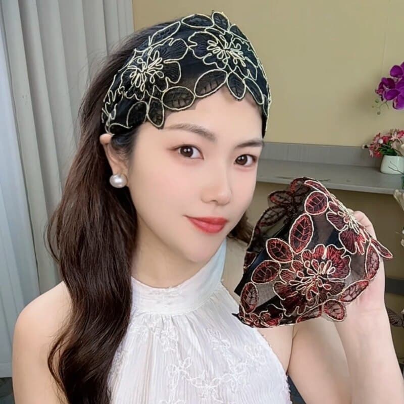 Verão 2026 novo estilo estilo étnico bandana de aba larga All-Match estilo ocidental Anti-deslizamento Hairpin capa simp