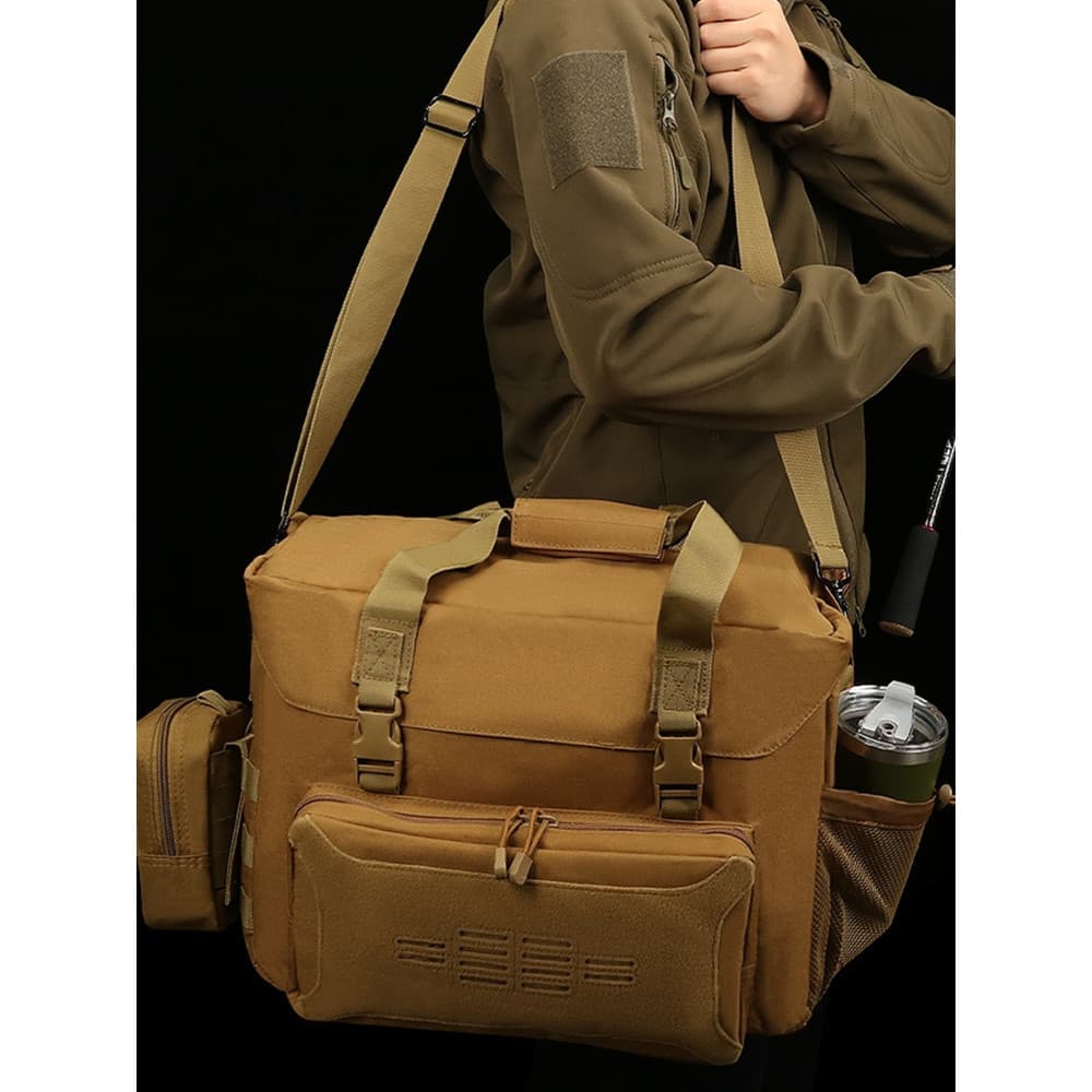 Isca Bolsa Cintura multifuncional Bolsa Diagonal Vara de pesca de grande capacidade Bolsa Armazenamento especial B
