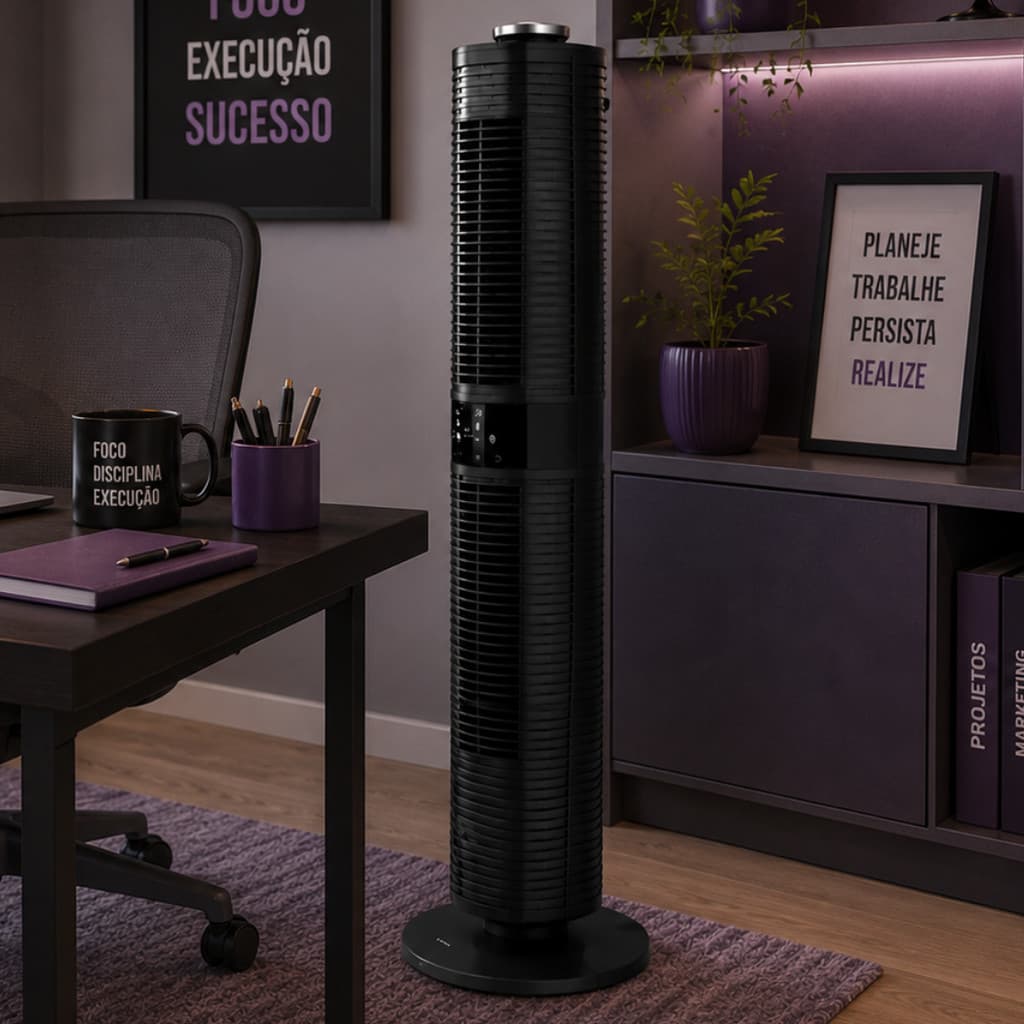 Ventilador Torre Spirit 360o 100 Cm Preto 127v
