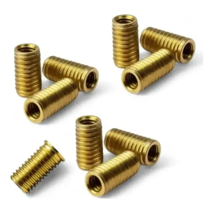 Kit 10 Roscas Postiças Tucho M8 X 1,5 mm / M12 x 1,5 mm / Comprimento 20 mm Reparo Usinagem Geral