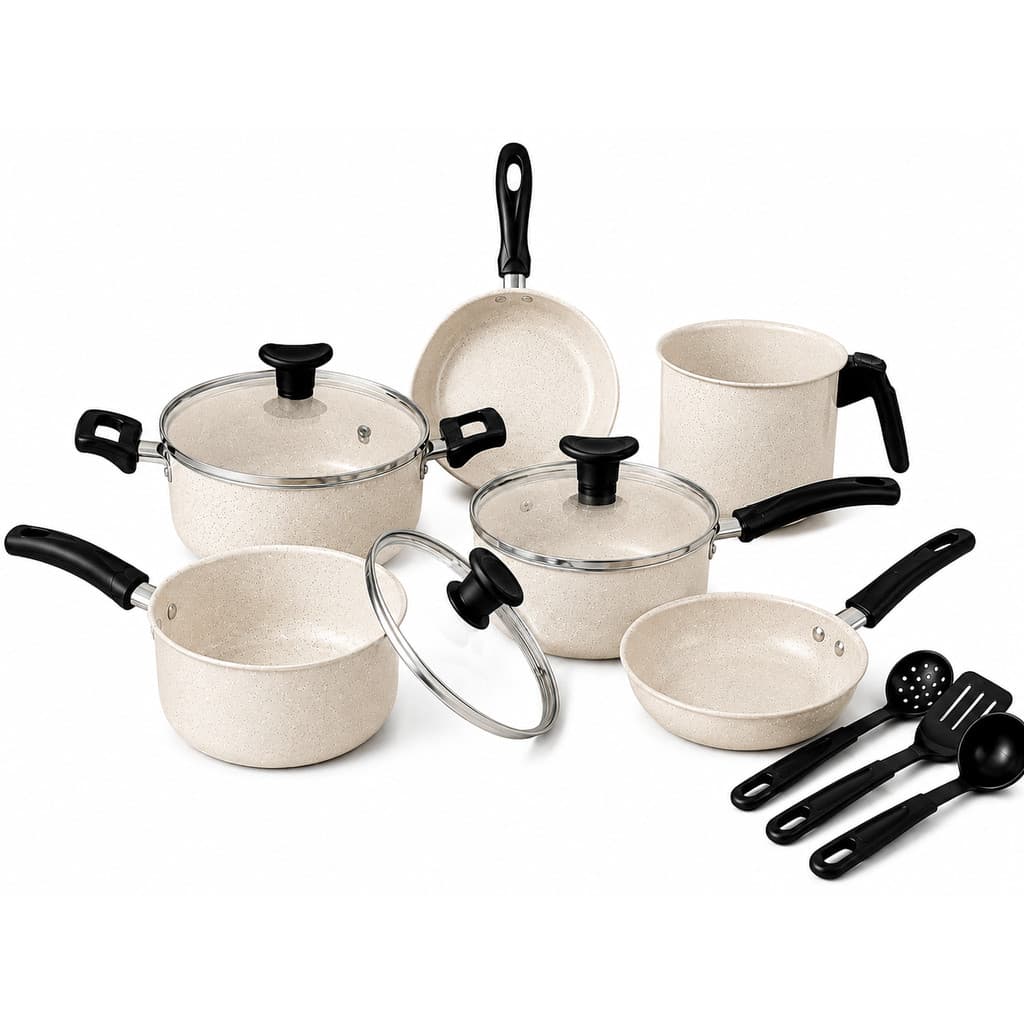 Jogo de Caçarolas Kit 9 Peças Antiaderente Premium