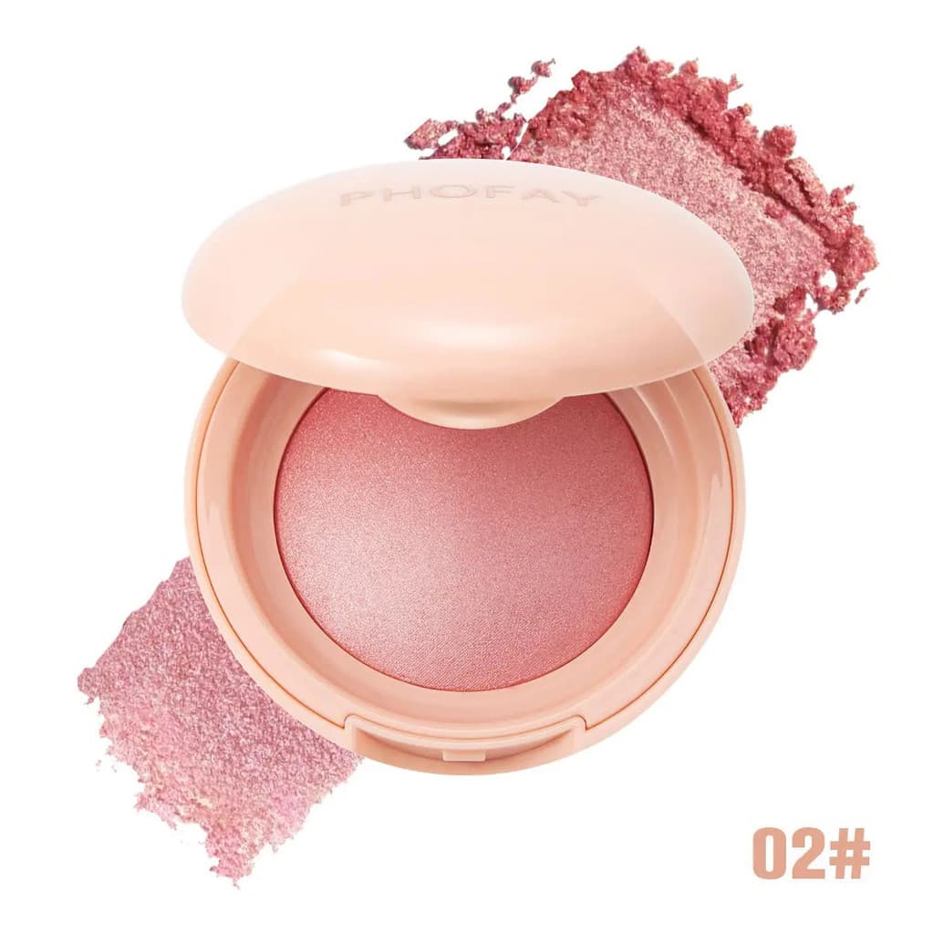 PHAYStPinchGlitterPowderBlush, Blush Pêssego Brilhante, Maquiagem Cosmética para Presente, Contorno e Iluminador para o