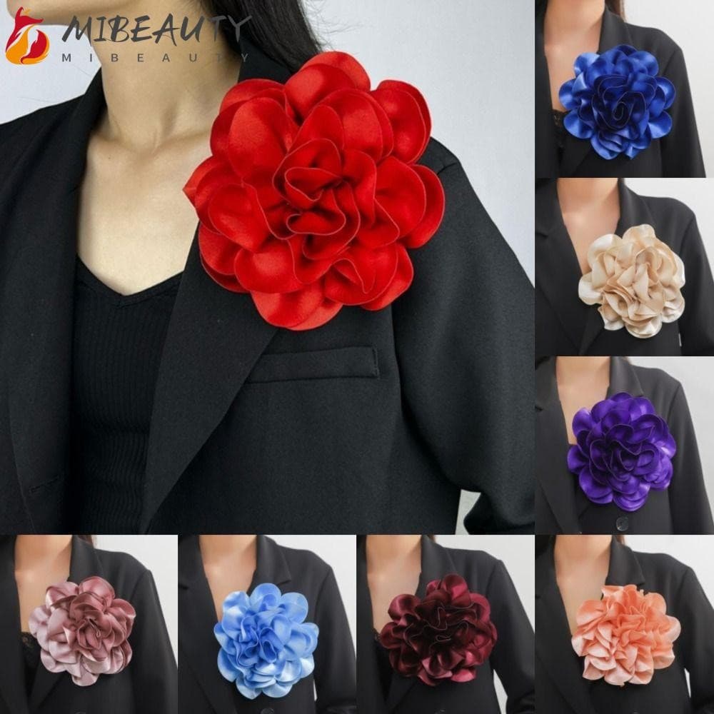 Broche MIBEAUTY , Alfinete De Lapela De Cetim Francês , Distintivo De Flor Grande De 20 Cm