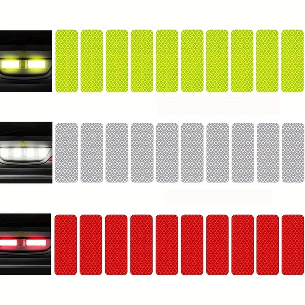 12pcs/30pcs Decalques Refletivos Adesivos Fitas Adesivas De Aviso De Segurança À Prova D'águasp Adesivo De Visibilidade