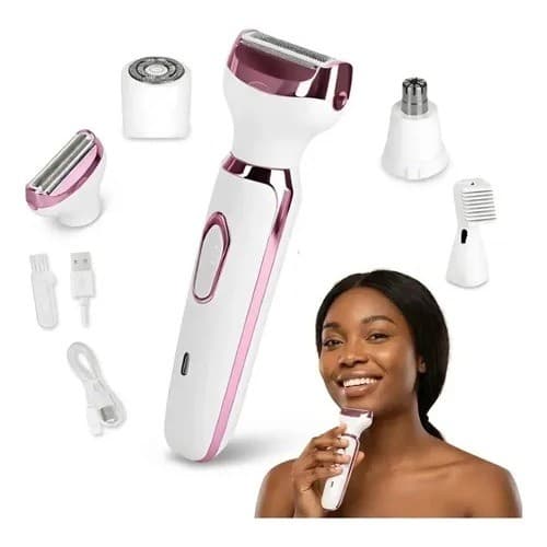 Depilador 4 em 1 indolor  Aparador De Pelos Facial Corporal Portátil Usb Depilador Feminino Portátil e Ideal