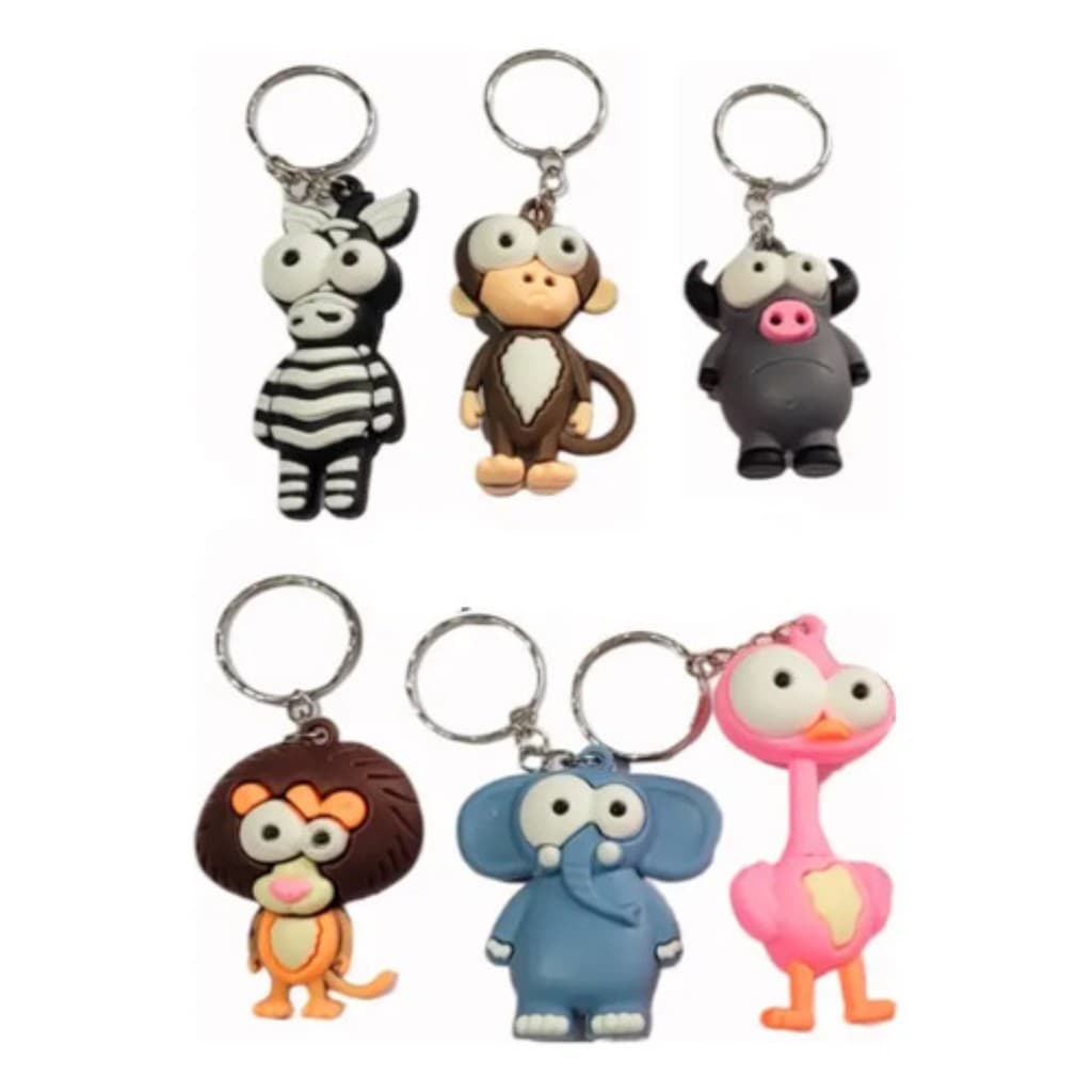 12 Chaveiro Animal Floresta Selva Engraçado Brinde Divertido