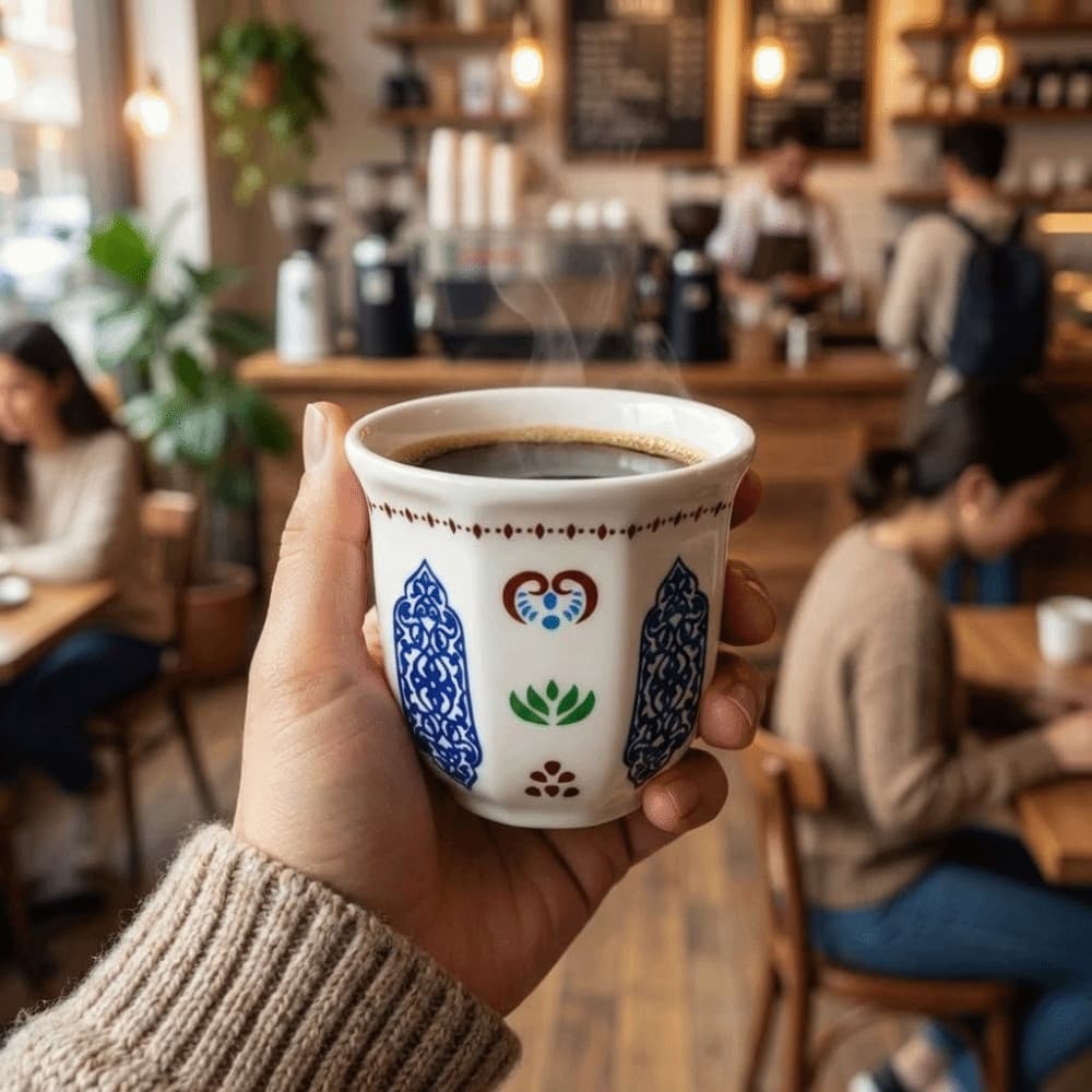 Xícara De Café De Cerâmica  , Caneca Expresso Com Padrão De Estrela E Lua Estilo Étnico , Chá Turca Decorativa