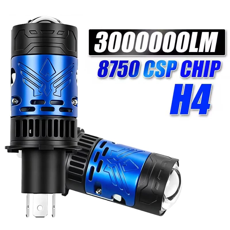 1Pcs 50W H4 LED Farol Lâmpada Lente Do Projetor CANBUS Super Brilhante 3500000luz De Carro Com Ventilador Turbo Lm 6500K