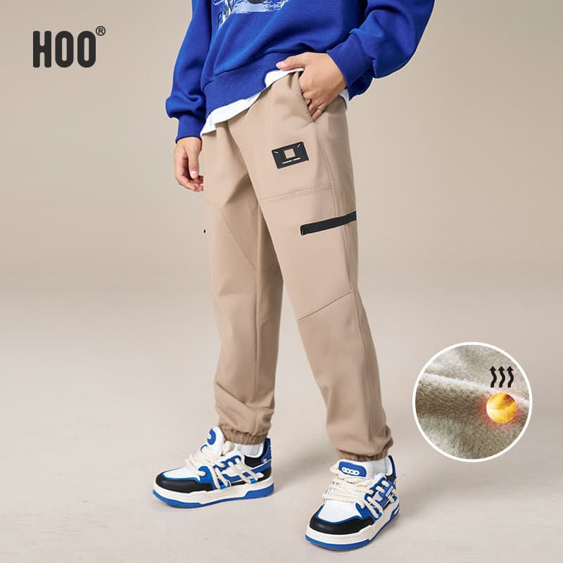 Hoo meninos velo-calças de lã outono inverno estilo grandes crianças engrossado lã de uma peça W