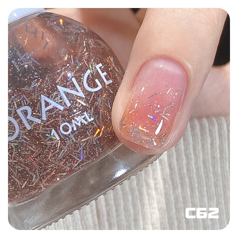 Laranja lantejoulas unha polonês feminino sem cozimento de longa duração secagem rápida 2026 primavera verão novo estilo