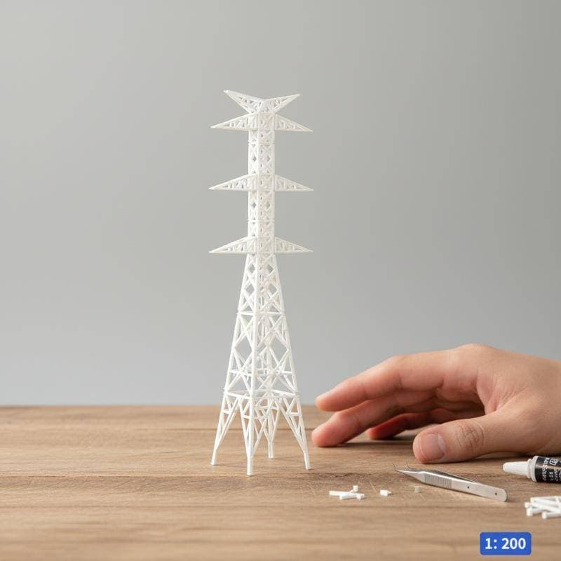WoodAron Mini ABS Torre De Energia Elétrica De Alta Tensão 1 : 100 1 : 200 Para Crianças Modelo Educacional Cenário De E