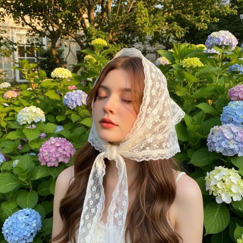 Lenço De Crochê Artesanal Estilo Francês Triângulo Malha Moda Retro Cachecol Para Outono Primavera Lazer Tempo