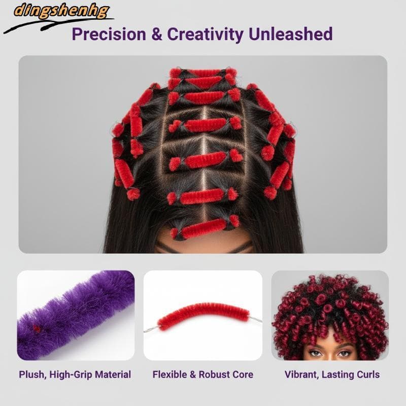16 Pçs Reutilizáveis Afro Cabelo Perm Hastes Pequenos Rolos De Milho Ondulado Fofo Encaracolado Ferramentas De Cabeleire