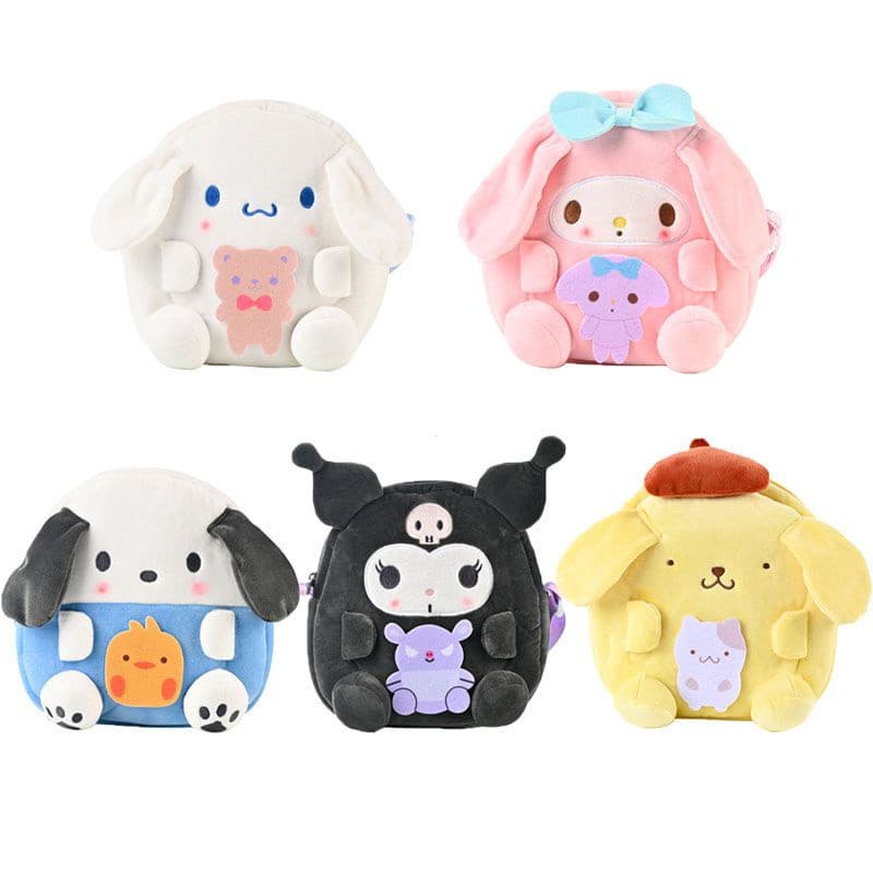 Sanrio Kuromi My Melody Pompompurin Cinnamoroll Bolsa De Ombro Para Cartão De Moedas Transversal