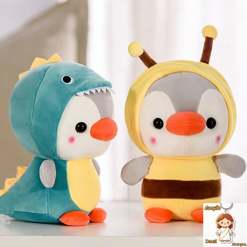 Pinguim Pingüim De Pelúcia Cosplay Boneca De Dinossauro De Abelha De Sapo .