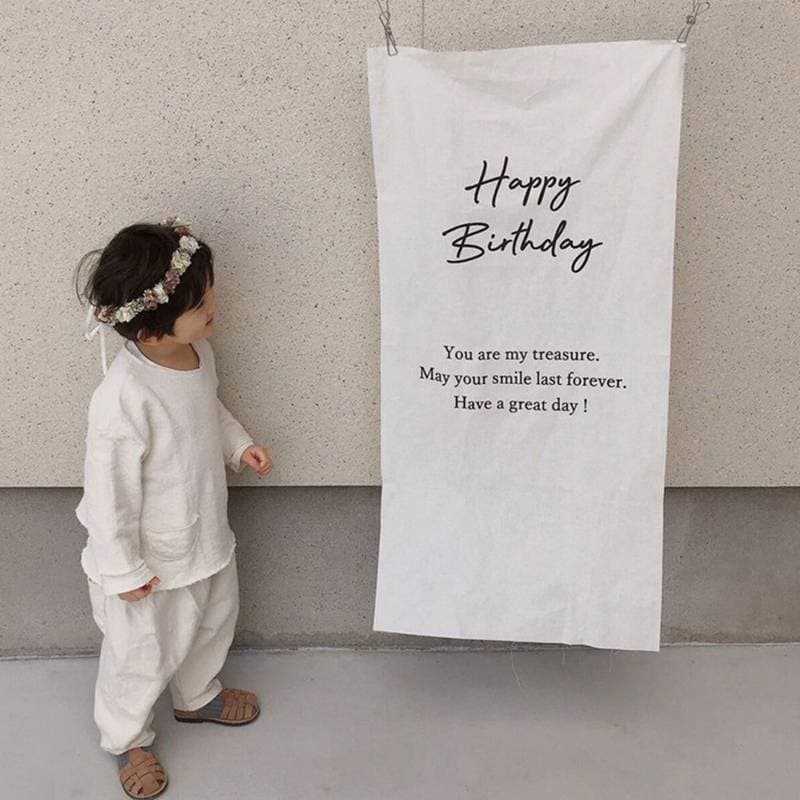 Forforce1 Simples Carta Feliz Aniversário Pendurado Pano Ins Quarto Das Crianças Decoração De Arranjo Foto Tapeçaria Fes