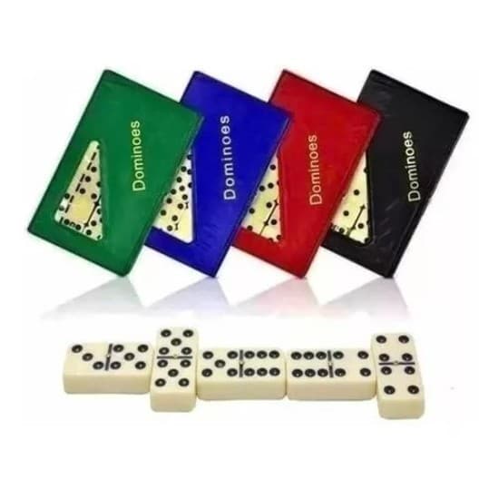 Jogo De Dominó RB Tabuleiro 28 Peças Estojo Pedras 7mm