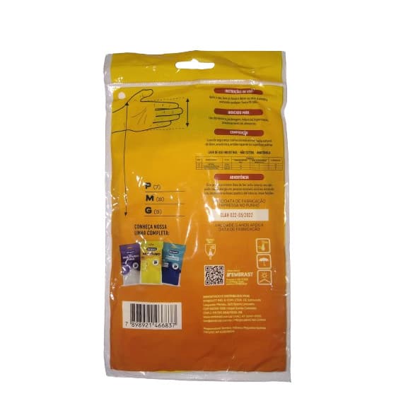 Luva para Limpeza Amarela Bompack Tam M