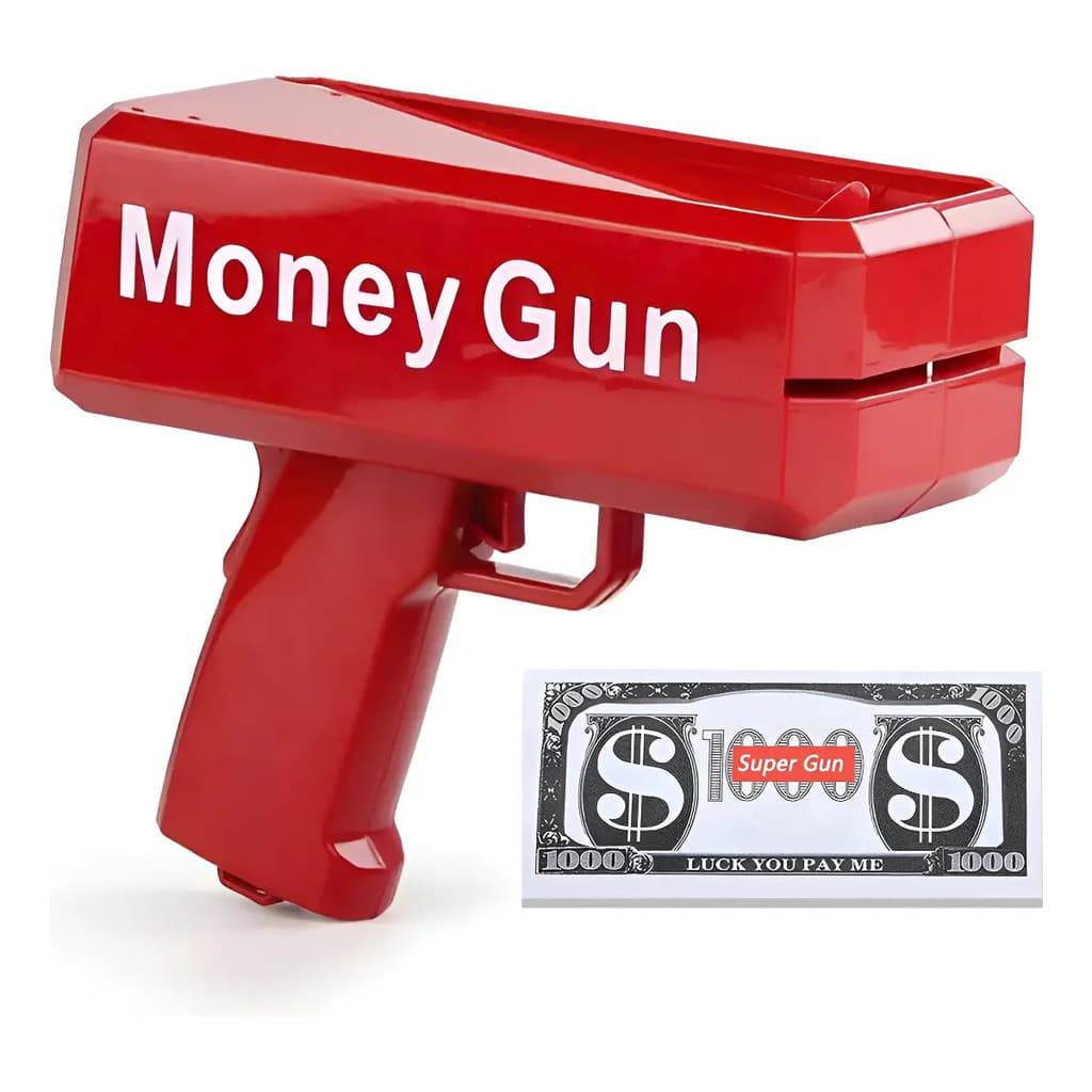 Lança Notas Dinheiro Lançador Money Gun Brinquedo Festa Casamentos despedida Solteiro 15 anos