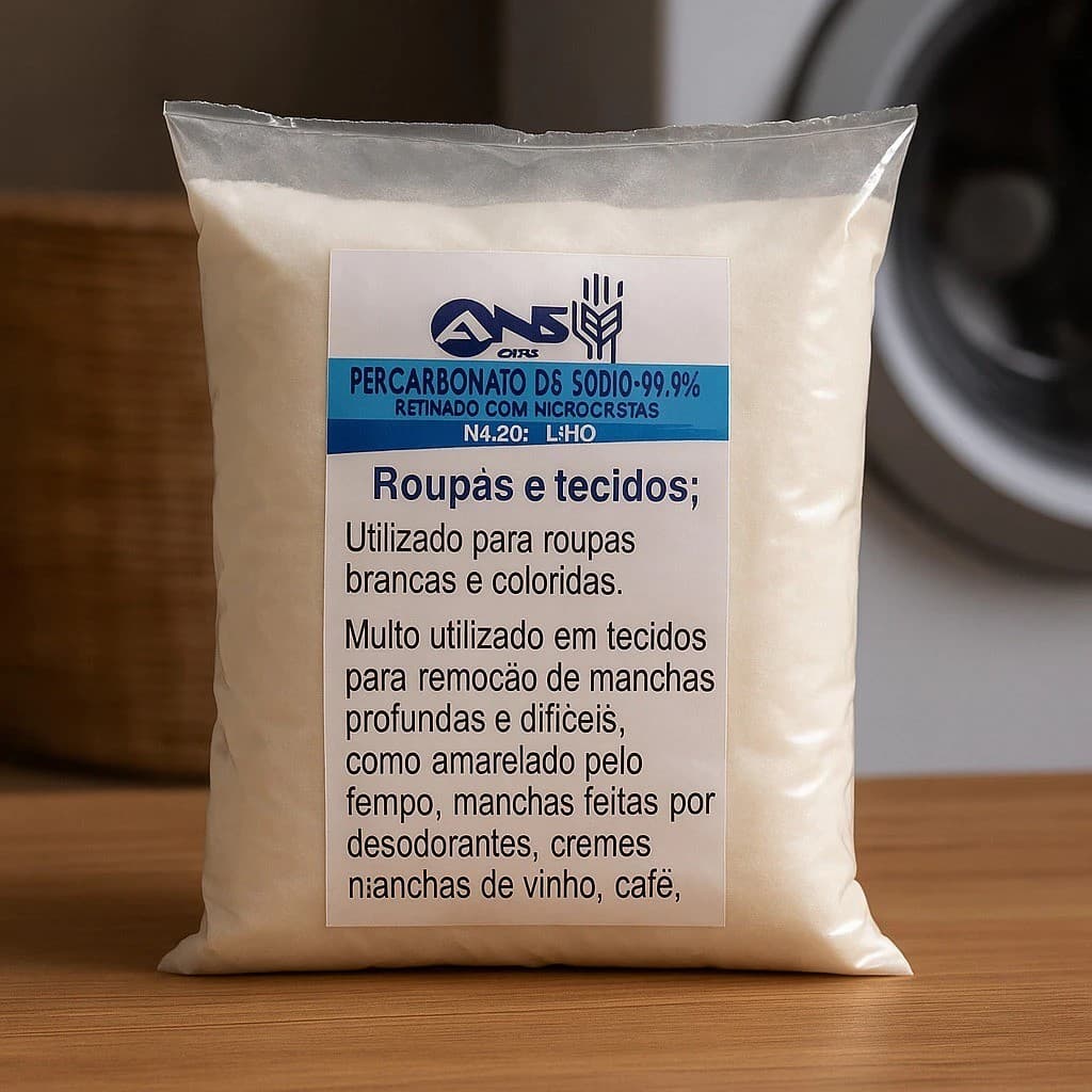 Percarbonato de Sódio Para Roupas Brancas e Coloridas Remove Manchas 1kg