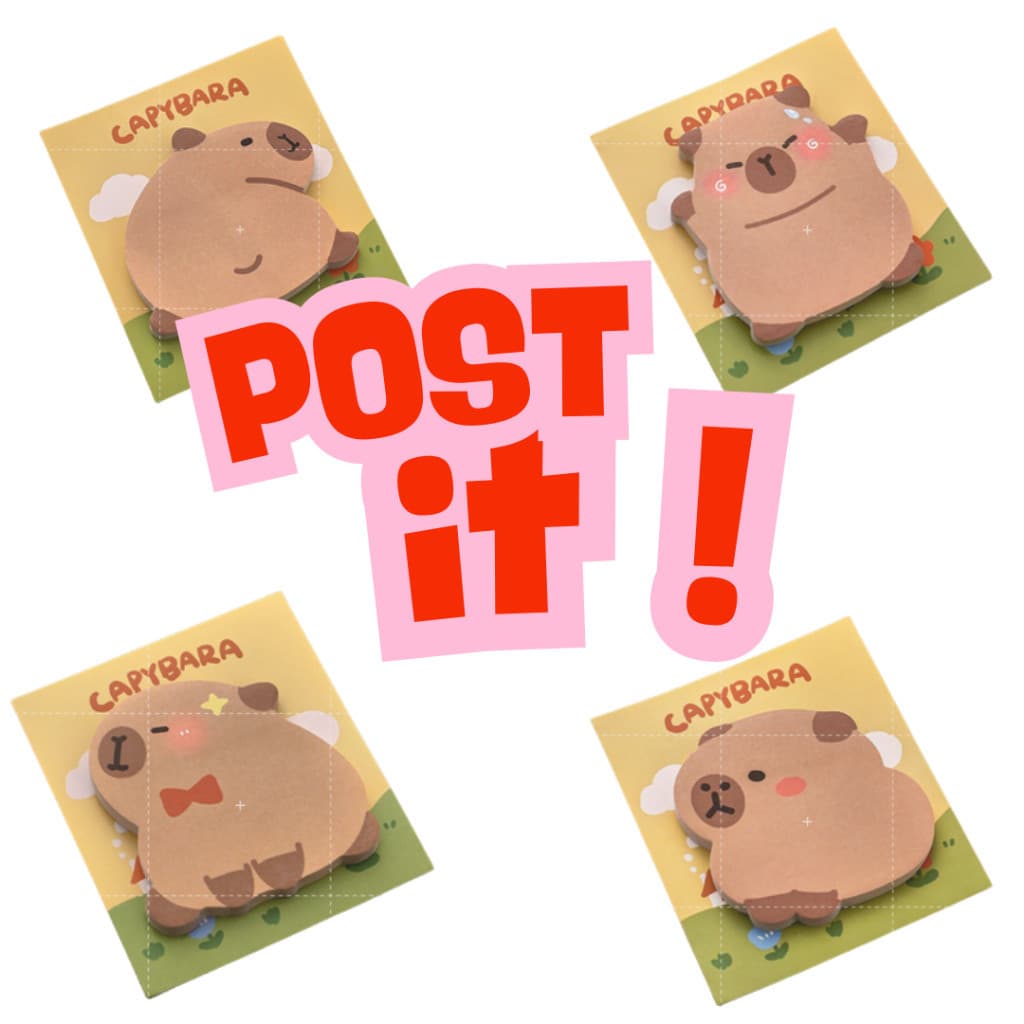 Post-It de Capivara Kawaii Papelaria Fofa Criativa