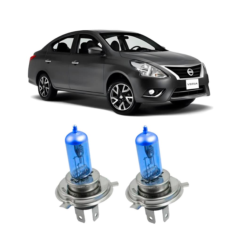 Par de Lâmpadas Super Branca Farol para Nissan Versa 2016 2017 2018 2019 2020 8500k H4