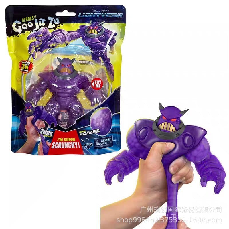 Brinquedo de borracha macia Goo Jit Zu, brinquedo antiestresse sem embalagem, brinquedo macio de herói musculoso com ret