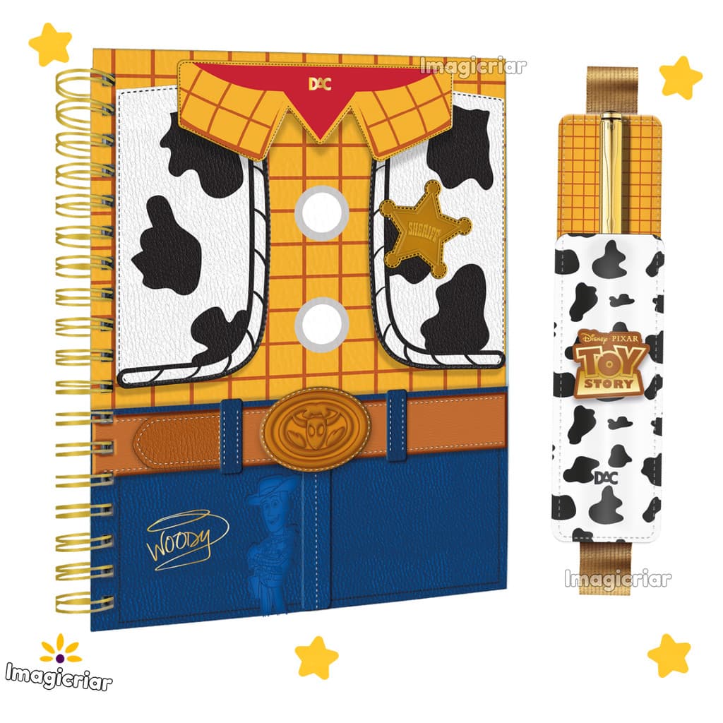 Kit Caderno Smart Toy Story + Suporte para Caneta DAC | Tamanho Colegial