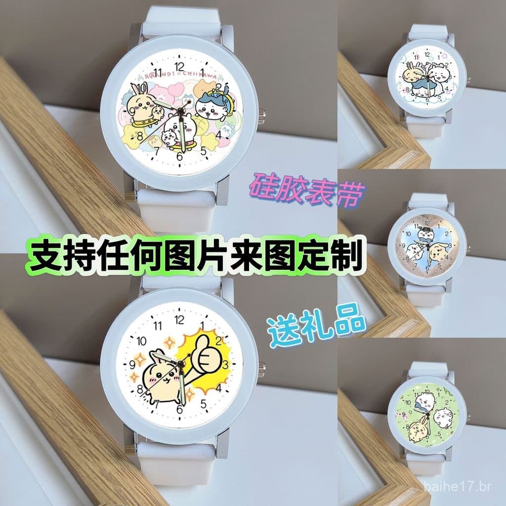 Relógio eletrônico de silicone para estudantes com personagens fofos de desenho animado Chiikawa Usagi Hachiware 4LEK