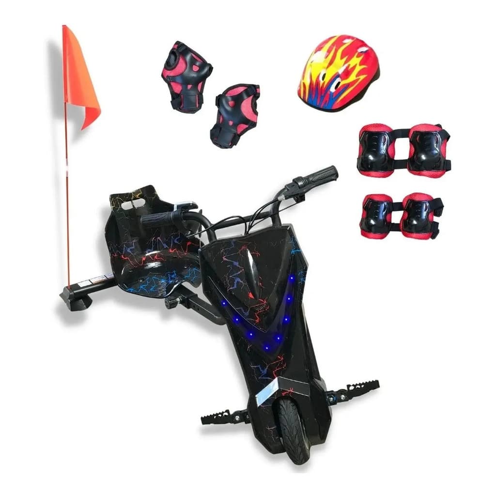 Triciclo Eletrico Drift Infantil 250w Bluetooth Led Importway Preto